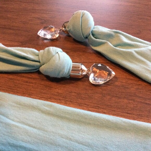 Vibrant Blue Heart Jewelry Scarf & Le Grenier 3/4 Sleeve Tee Set – Bold Print - Picture 9 of 9